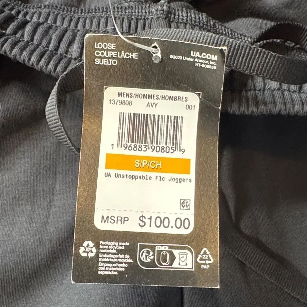 Under Armour Men’s UA Unstoppable Fleece Joggers Track Pants Size Small NWT